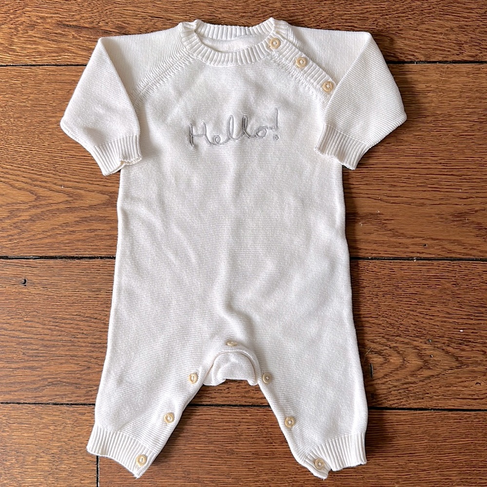 H&M Hello sweater onesie, size 1-2m